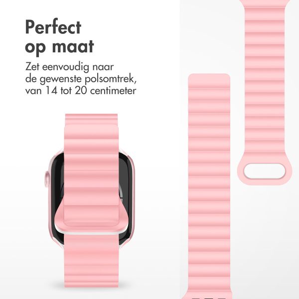 imoshion Siliconen magnetisch bandje Apple Watch Series 1-9 / SE - 38/40/41 mm / Series 10 - 42 mm - Roze / Wit