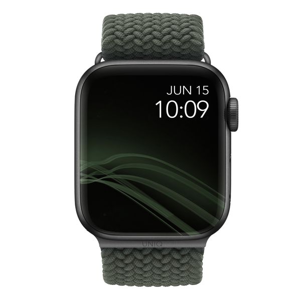 Uniq Aspen Braided bandje Apple Watch 1-9 / SE - 38/40/41 mm - Cypress Green