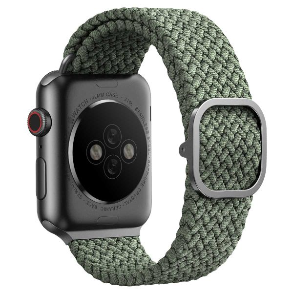 Uniq Aspen Braided bandje Apple Watch 1-9 / SE - 38/40/41 mm / Series 10 - 42 mm - Cypress Green