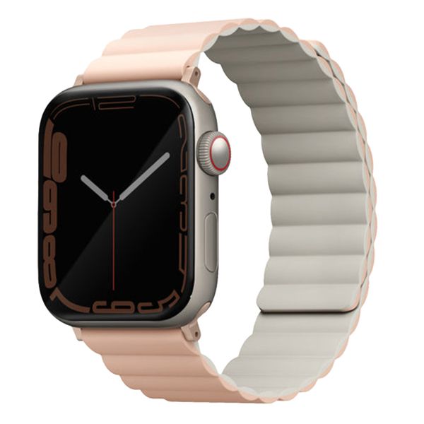 Uniq Revix dubbelzijdig bandje Apple Watch 1-9 / SE - 38/40/41 mm / Series 10 - 42 mm - Blush Pink / Beige