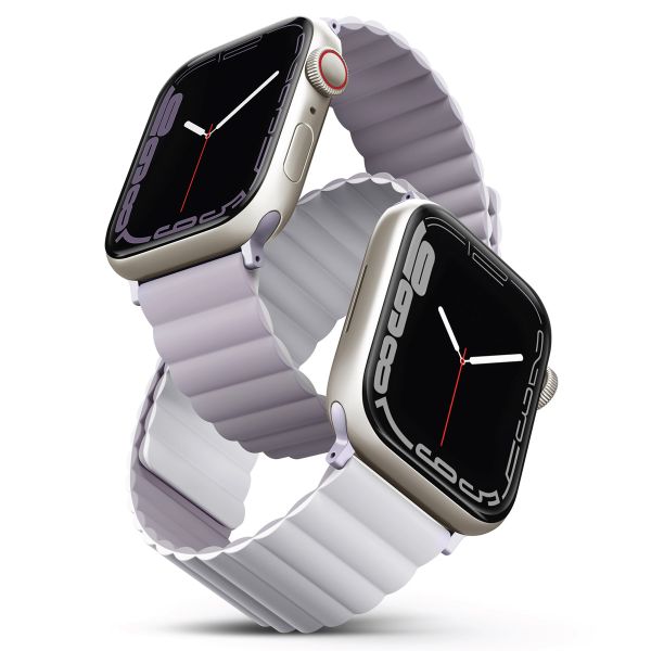 Uniq Revix dubbelzijdig bandje Apple Watch 1-9 / SE - 38/40/41 mm / Series 10 - 42 mm - Lilac / White