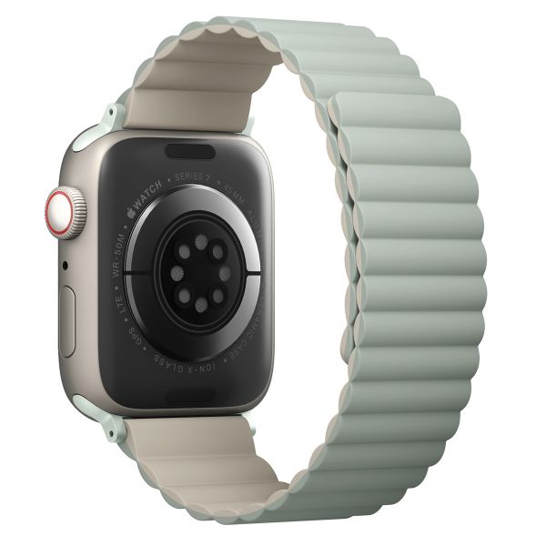 Uniq Revix dubbelzijdig bandje Apple Watch 1-9 / SE - 38/40/41 mm / Series 10 - 42 mm - Sage / Beige