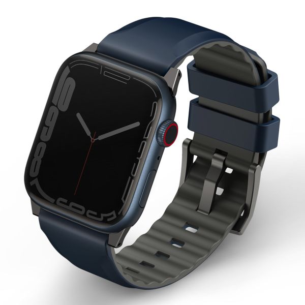 Uniq Linus AiroSoft™ Siliconen bandje Apple Watch 1-9 / SE / Ultra (2) - 42/44/45/49 mm - Nautical Bleu