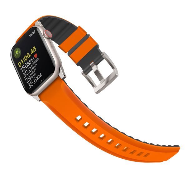 Uniq Linus AiroSoft™ Siliconen bandje Apple Watch 1-9 / SE / Ultra (2) - 42/44/45/49 mm - Volt Orange