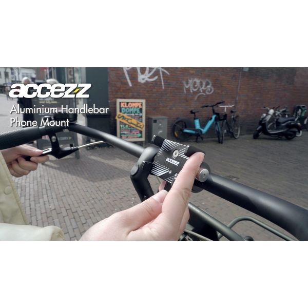 Accezz Telefoonhouder fiets Samsung Galaxy A41 - Verstelbaar - Universeel - Aluminium - Zwart