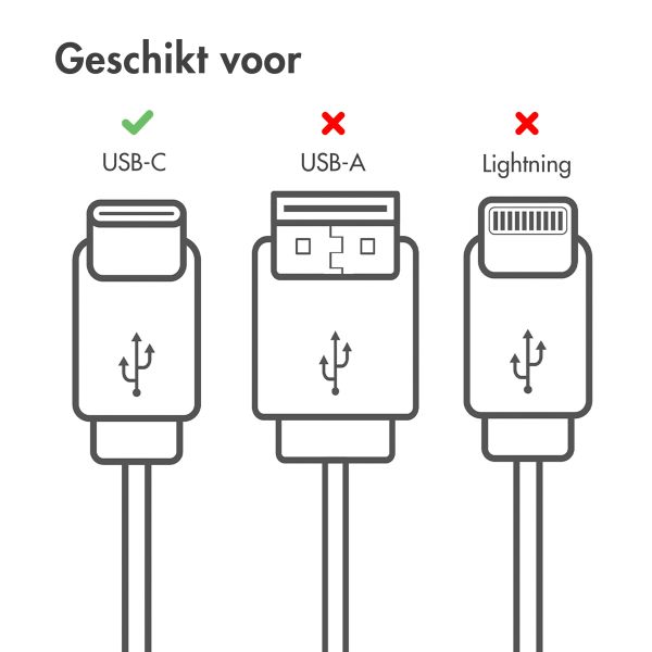 imoshion Braided USB-C naar USB-C kabel - 0,5 meter - Zwart