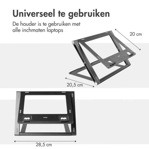 Accezz Origami Laptop Stand - Laptop standaard - Verstelbaar en opvouwbaar - Universeel - Donkergrijs