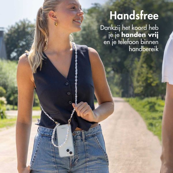 imoshion Backcover met koord + armband iPhone X / Xs - Parels hartjes