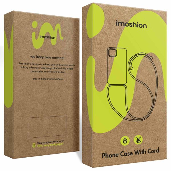 imoshion Backcover met koord + armband iPhone 14 - Parels hartjes