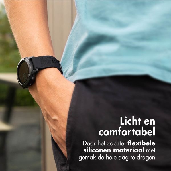 imoshion QuickFit® Siliconen bandje - 22 mm Garmin Watch aansluiting - Zwart