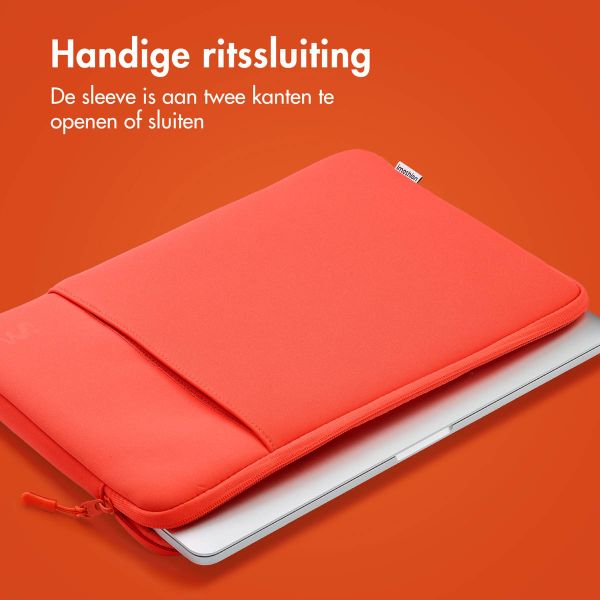 imoshion Laptop hoes 15-16 inch - Laptopsleeve met vak - Apricot Crush Orange