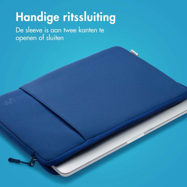 imoshion Laptop hoes 14 inch - Laptopsleeve met vak - Cobalt Blue