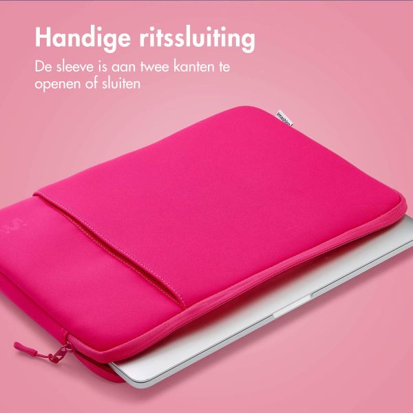 imoshion Laptop hoes 15-16 inch - Laptopsleeve met vak - Hot Pink