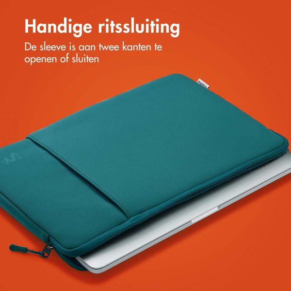 imoshion Laptop hoes 13 inch - Laptopsleeve met vak - Petrol Green