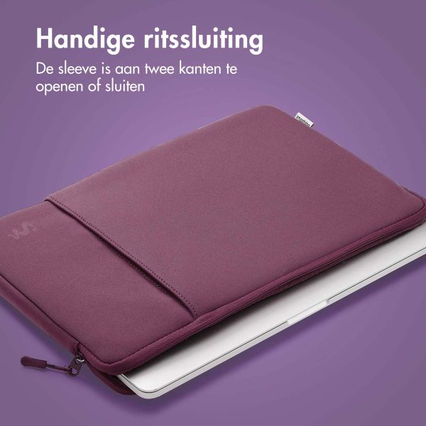 imoshion Laptop hoes 15-16 inch - Laptopsleeve met vak - Royal Plum