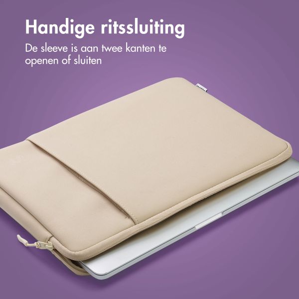 imoshion Laptop hoes 15-16 inch - Laptopsleeve met vak - Sandstone