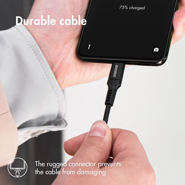 Accezz USB-C naar USB kabel iPhone 15 Plus - 1 meter - Zwart