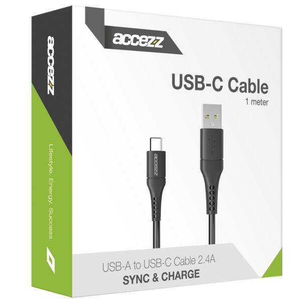 Accezz USB-C naar USB kabel iPhone 15 Plus - 1 meter - Zwart