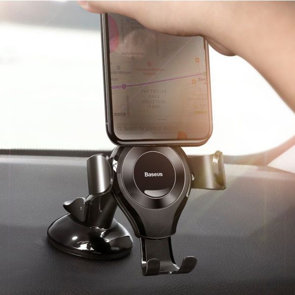 Baseus Osculum Type Gravity Car Mount Samsung Galaxy S20 - Telefoonhouder auto - Dashboard - Zwart