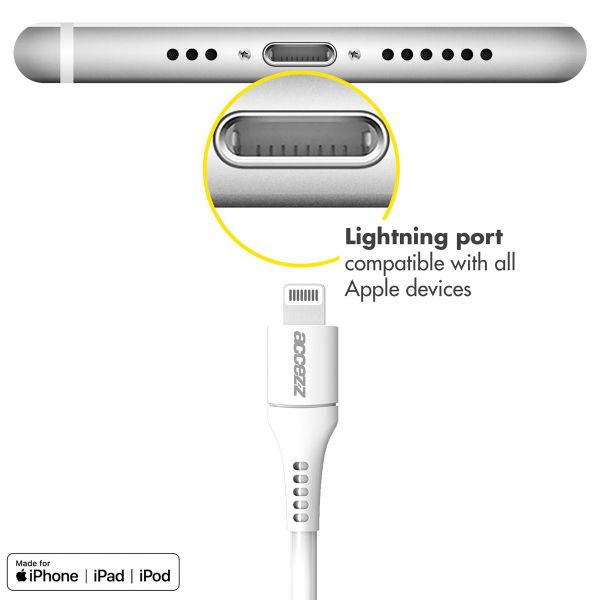Accezz Lightning naar USB-C kabel iPhone Xr - MFi certificering - 2 meter - Wit