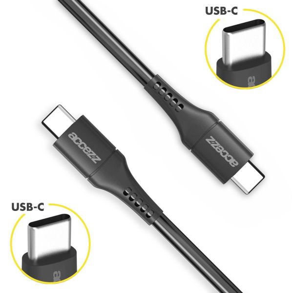 Accezz USB-C naar USB-C kabel iPhone 15 Pro Max - 0,2 meter - Zwart