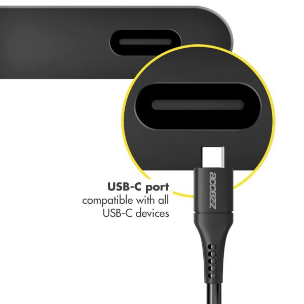 Accezz USB-C naar USB-C kabel iPhone 15 Plus - 0,2 meter - Zwart