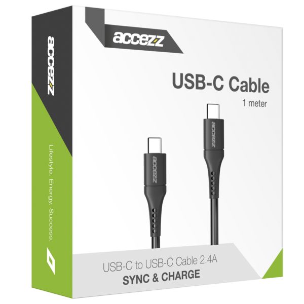 Accezz USB-C naar USB-C kabel iPhone 15 Pro Max - 1 meter - Zwart