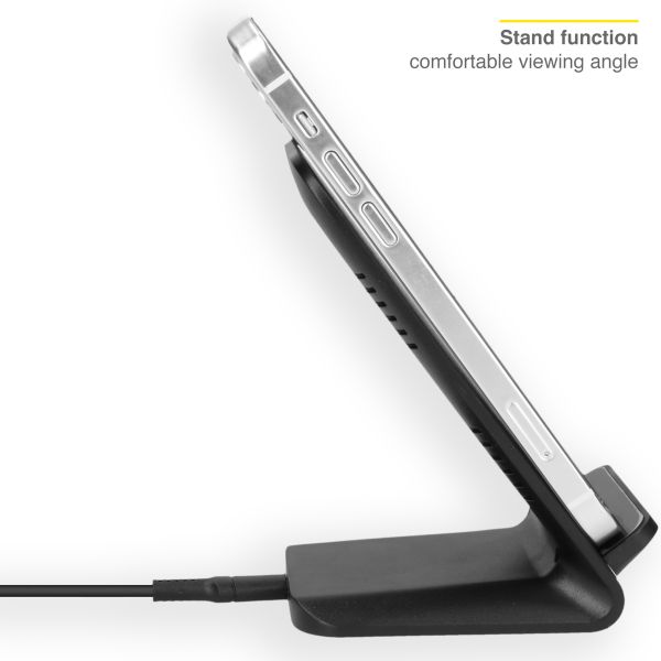 Accezz Qi Desk Wireless Charger iPhone 15 - Draadloze oplader - 10 Watt - Zwart
