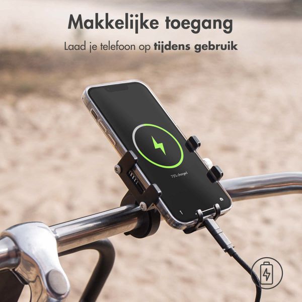 imoshion Telefoonhouder fiets Samsung Galaxy S20 - Verstelbaar - Universeel - Aluminium - Zwart