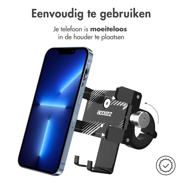 Accezz Telefoonhouder fiets Samsung Galaxy A41 - Verstelbaar - Universeel - Aluminium - Zwart