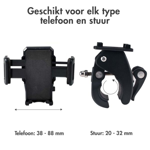 Accezz Telefoonhouder fiets Samsung Galaxy S20  - Verstelbaar - Universeel  - Zwart