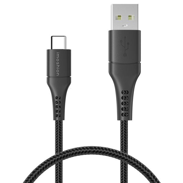 imoshion Braided USB-C naar USB kabel iPhone 15 Pro - 1 meter - Zwart