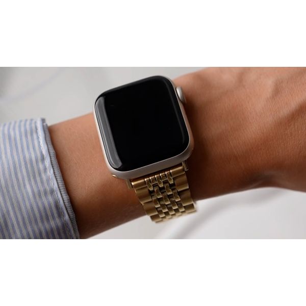 Burga Stalen bandje Apple Watch Series 1-10 / SE / Ultra (2) - 42/44/45/46/49 mm - Chic Royal - Goud