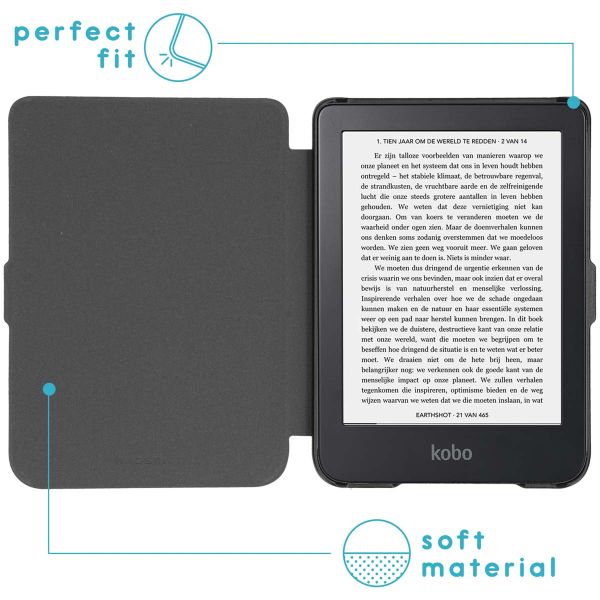 imoshion Design Slim Hard Case Sleepcover Kobo Clara 2E / Tolino Shine 4 - Black Graphic