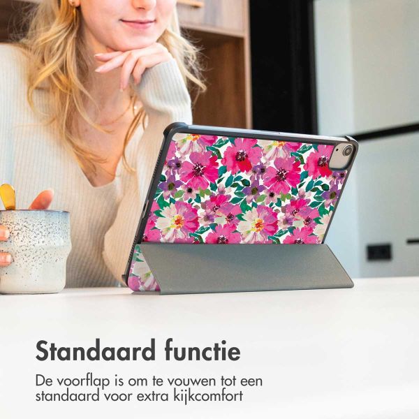 iMoshion Trifold Design Bookcase iPad Pro 11 (2024) M4 - Floral Watercolor