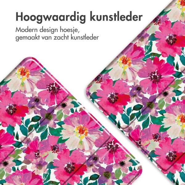 iMoshion Trifold Design Bookcase iPad Pro 13 (2024) M4 - Floral Watercolor