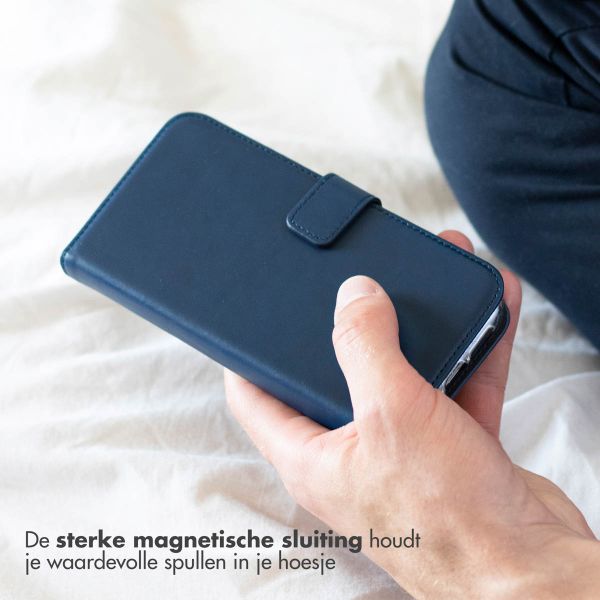 Selencia Echt Lederen Bookcase Samsung Galaxy A14 (5G/4G) - Blauw