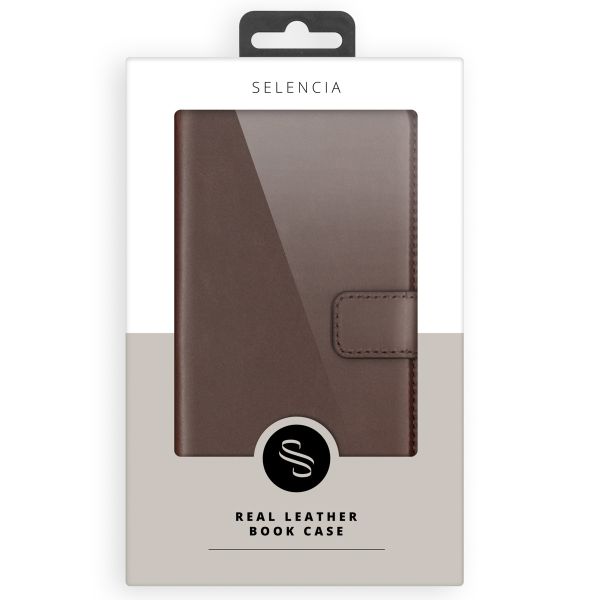 Selencia Echt Lederen Bookcase Samsung Galaxy A14 (5G) - Bruin