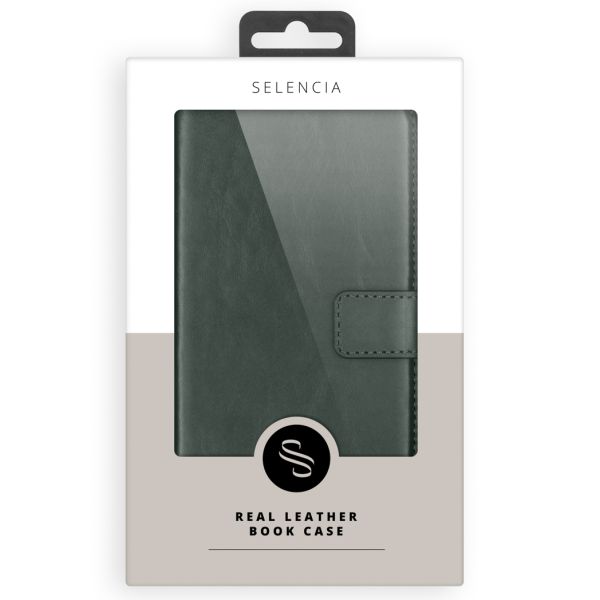 Selencia Echt Lederen Bookcase Samsung Galaxy A13 (4G) - Groen