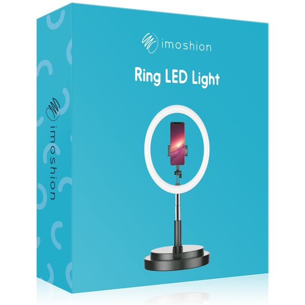 imoshion Ring LED Light - Ringlamp telefoon - Ringlight met statief - Verstelbaar - Rosé Goud