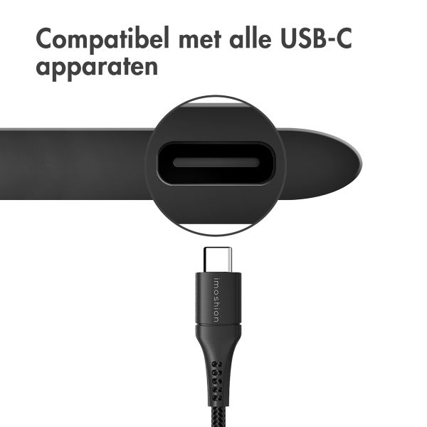 imoshion Braided USB-C naar USB kabel - 0,5 meter - Zwart