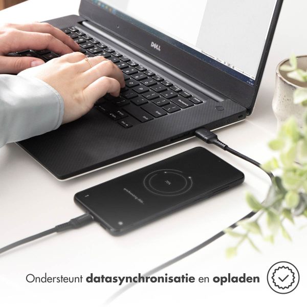 imoshion Braided USB-C naar USB-C kabel - 1 meter - Zwart