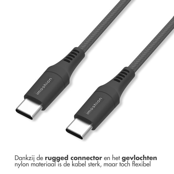 imoshion Braided USB-C naar USB-C kabel - 2 meter - Zwart