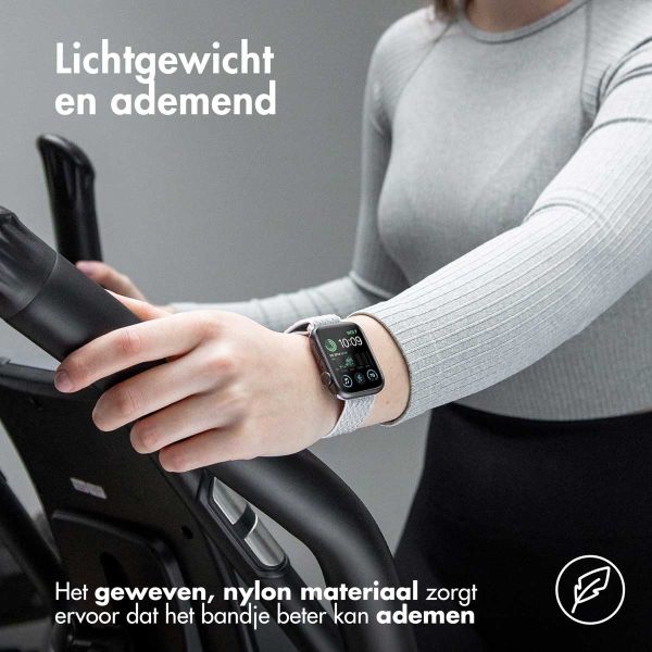 imoshion Elastisch nylon bandje Apple Watch Series 1-9 / SE - 38/40/41mm - Lichtgrijs