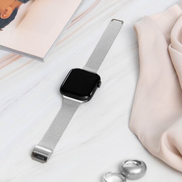 imoshion Milanees vouwbandje Apple Watch Series 1-9 / SE - 38/40/41 mm / Series 10 - 42 mm - Zilver