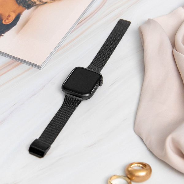 imoshion Milanees vouwbandje Apple Watch Series 1-9 / SE - 38/40/41 mm / Series 10 - 42 mm - Zwart