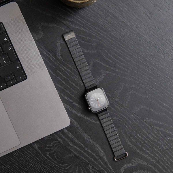 imoshion Magnetisch lederen bandje Apple Watch Series 1-9 / SE - 38/40/41 mm / Series 10 - 42 mm - Zwart