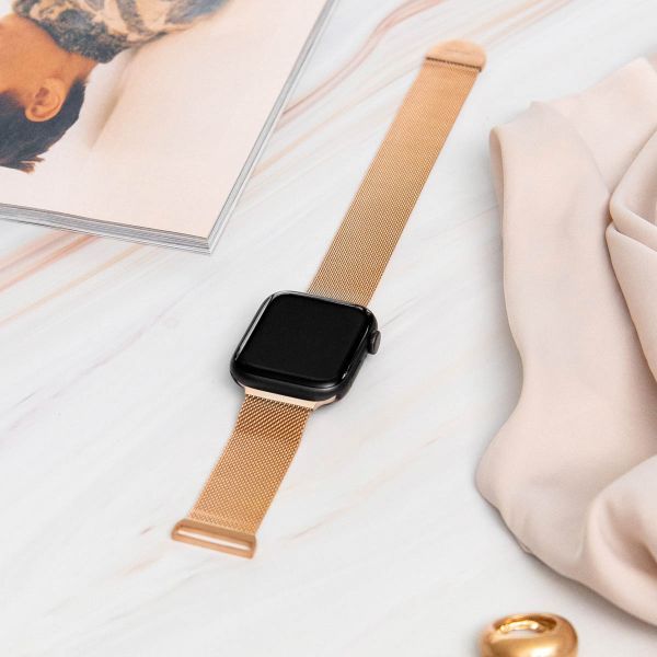 imoshion Milanees magnetisch bandje Apple Watch Series 1-10 / SE / Ultra (2) - 42/44/45/46/49 mm - Maat S - Rosé Goud