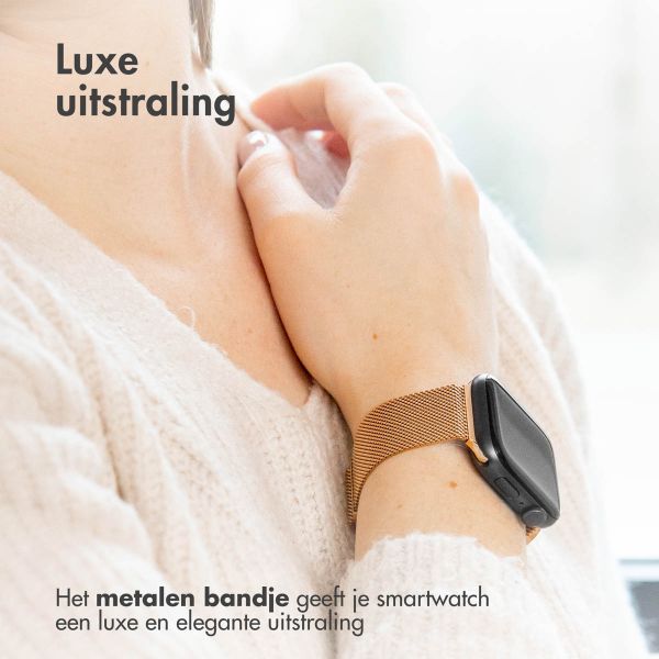 imoshion Milanees magnetisch bandje Apple Watch Series 1-10 / SE / Ultra (2) - 42/44/45/46/49 mm - Maat M - Rosé Goud