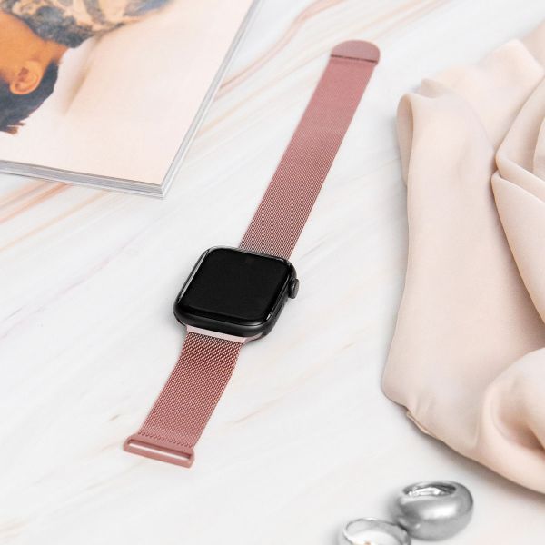 imoshion Milanees magnetisch bandje Apple Watch Series 1-9 / SE - 38/40/41 mm / Series 10 - 42 mm - Maat S - Roze